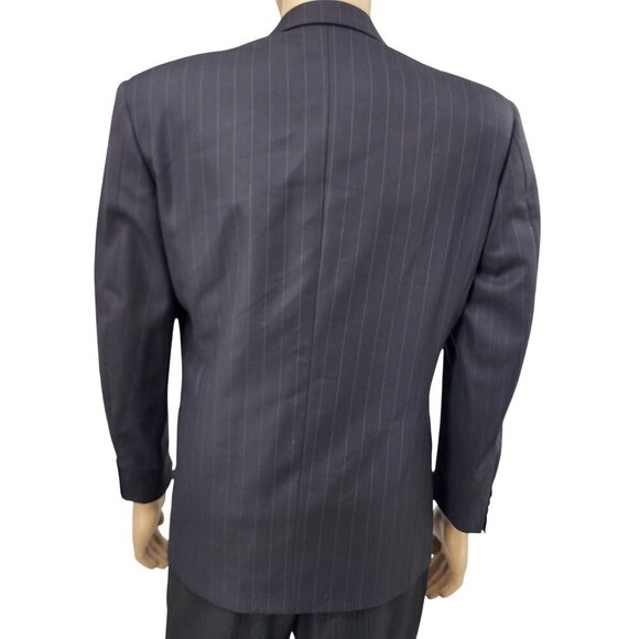 Canali Proposta Charcoal Pinstripe Double-Breasted Wool Blazer Size 48 - Picture 4 of 12